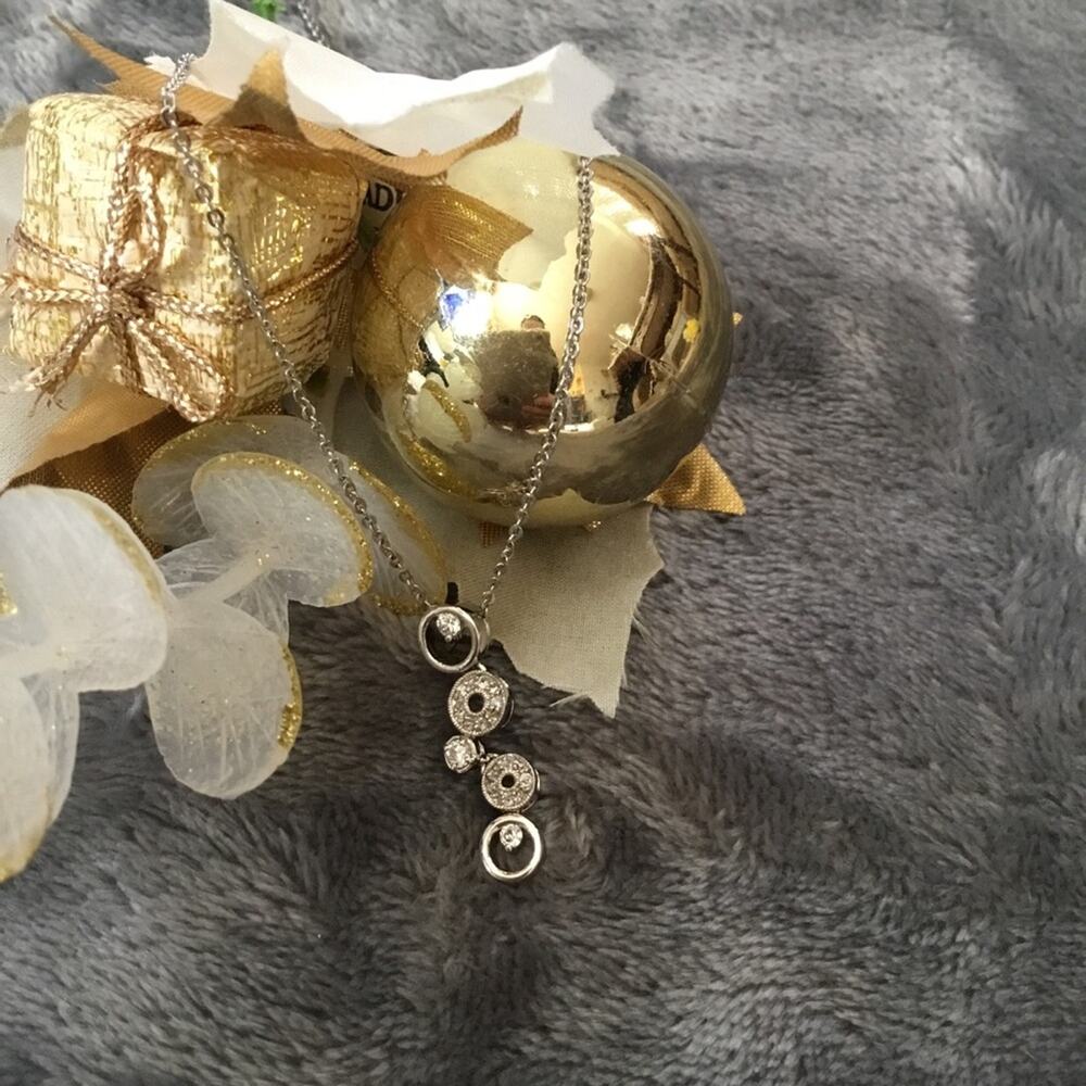 Sterling Silver Round Multi-Crystal Necklace